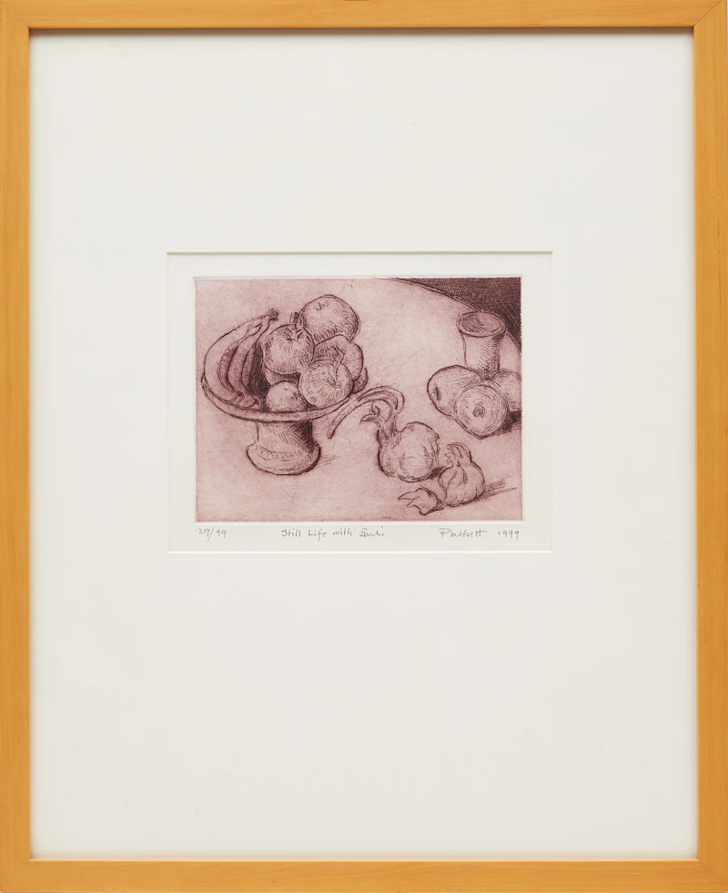 Joseph Francis Plaskett, Still Life with Garlic, coloured etching, 1999 - view 2