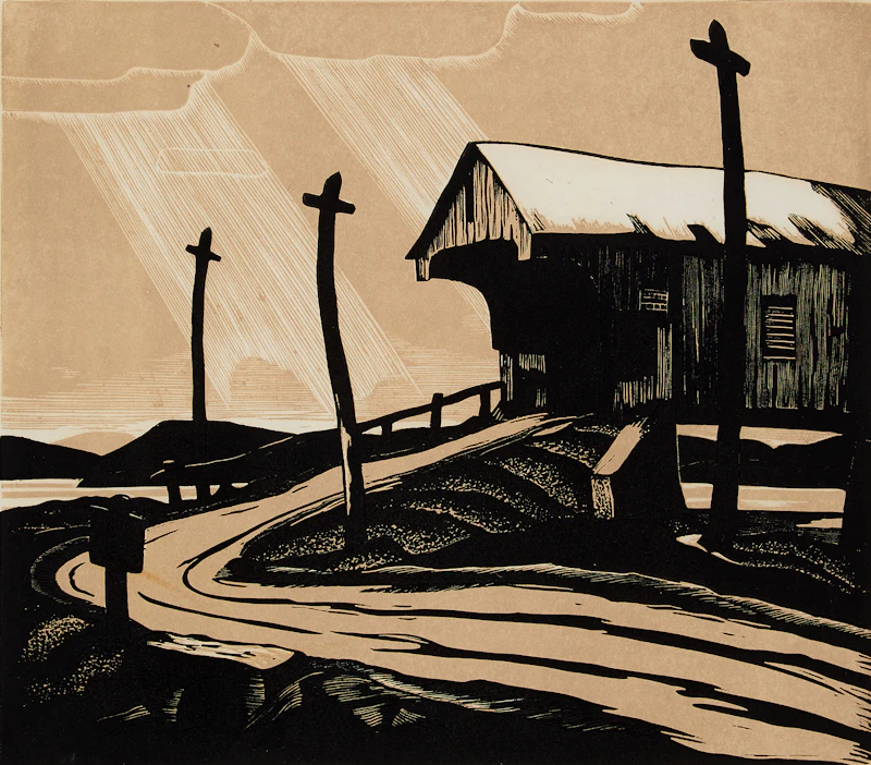 Covered Bridge, Montrose by Leonard Hutchinson