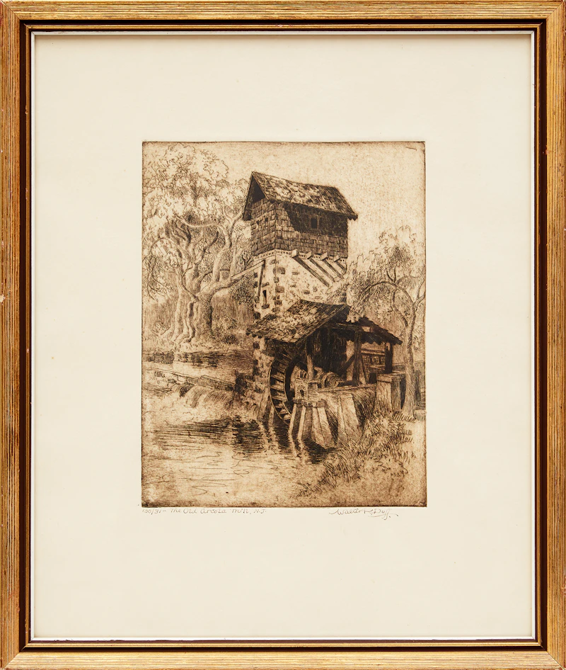 Walter Raymond Duff, The Old Arcola Mill, N.J., etching - view 2