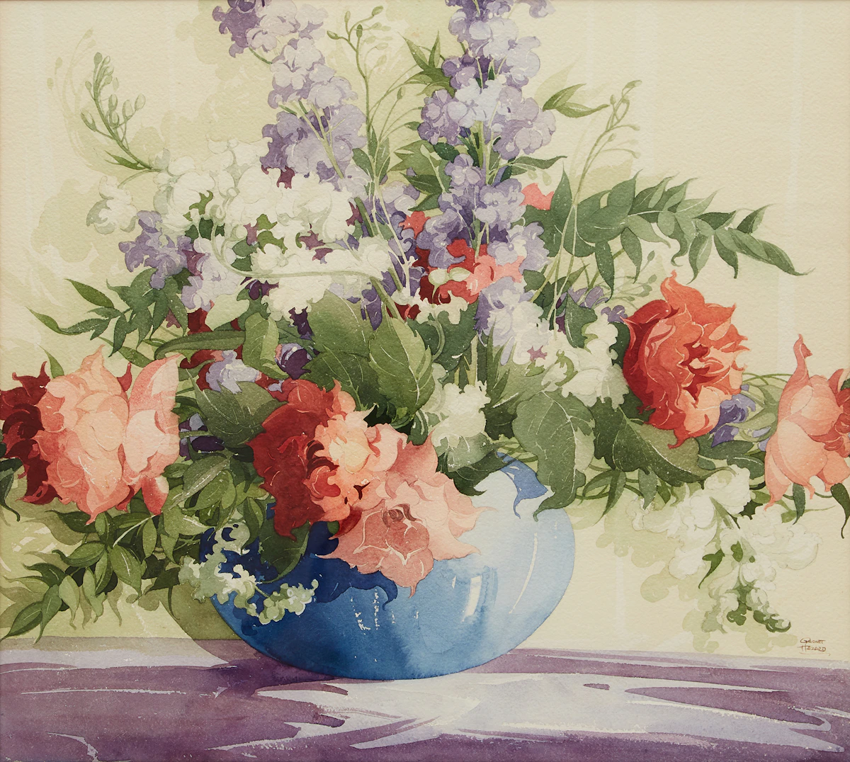 William Garnet Hazard, Floral Still Life, watercolour