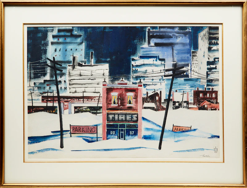 Sydney Hollinger Watson, Winter in the City, watercolour - view 2