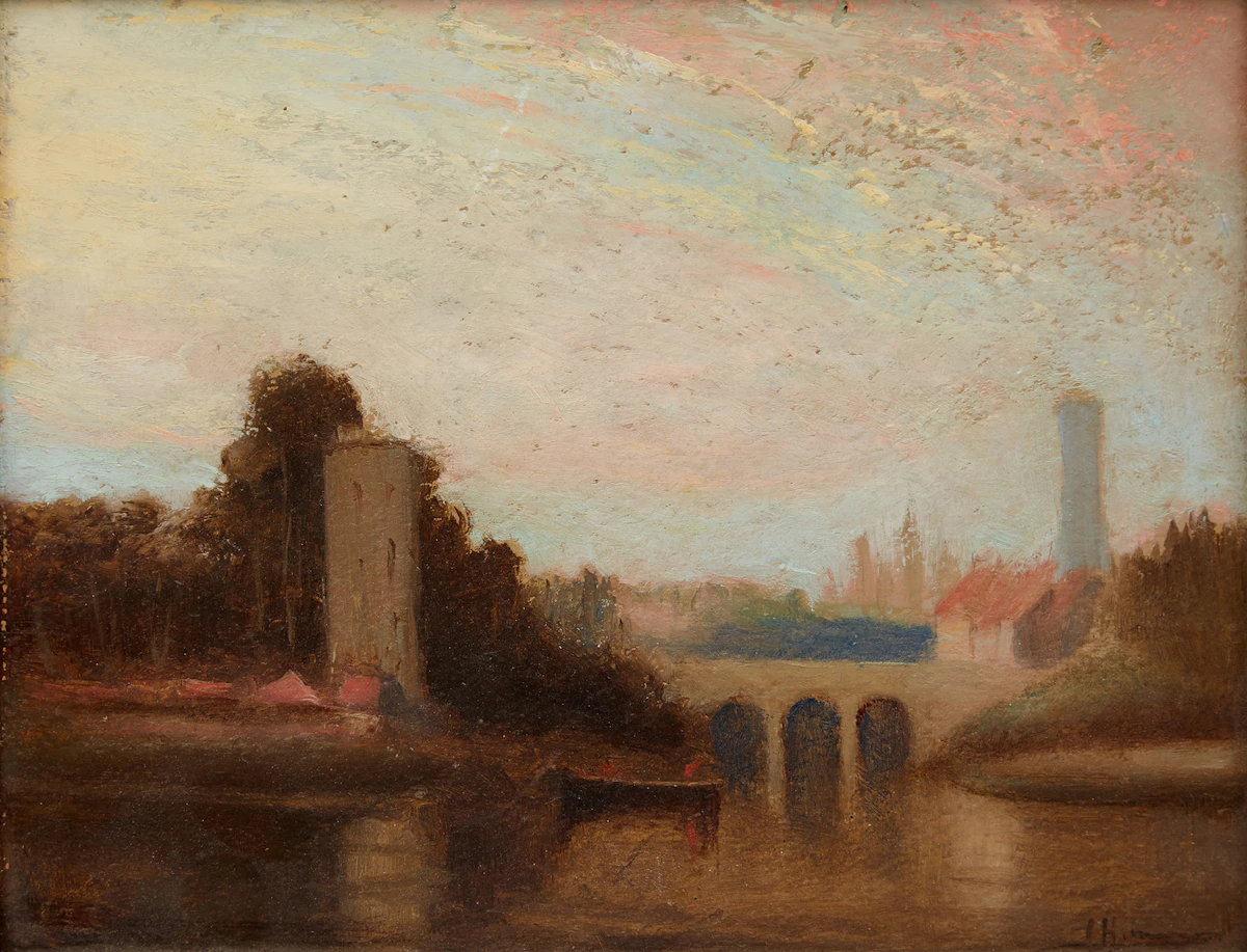 John Hammond, European Landscape, oil on board
