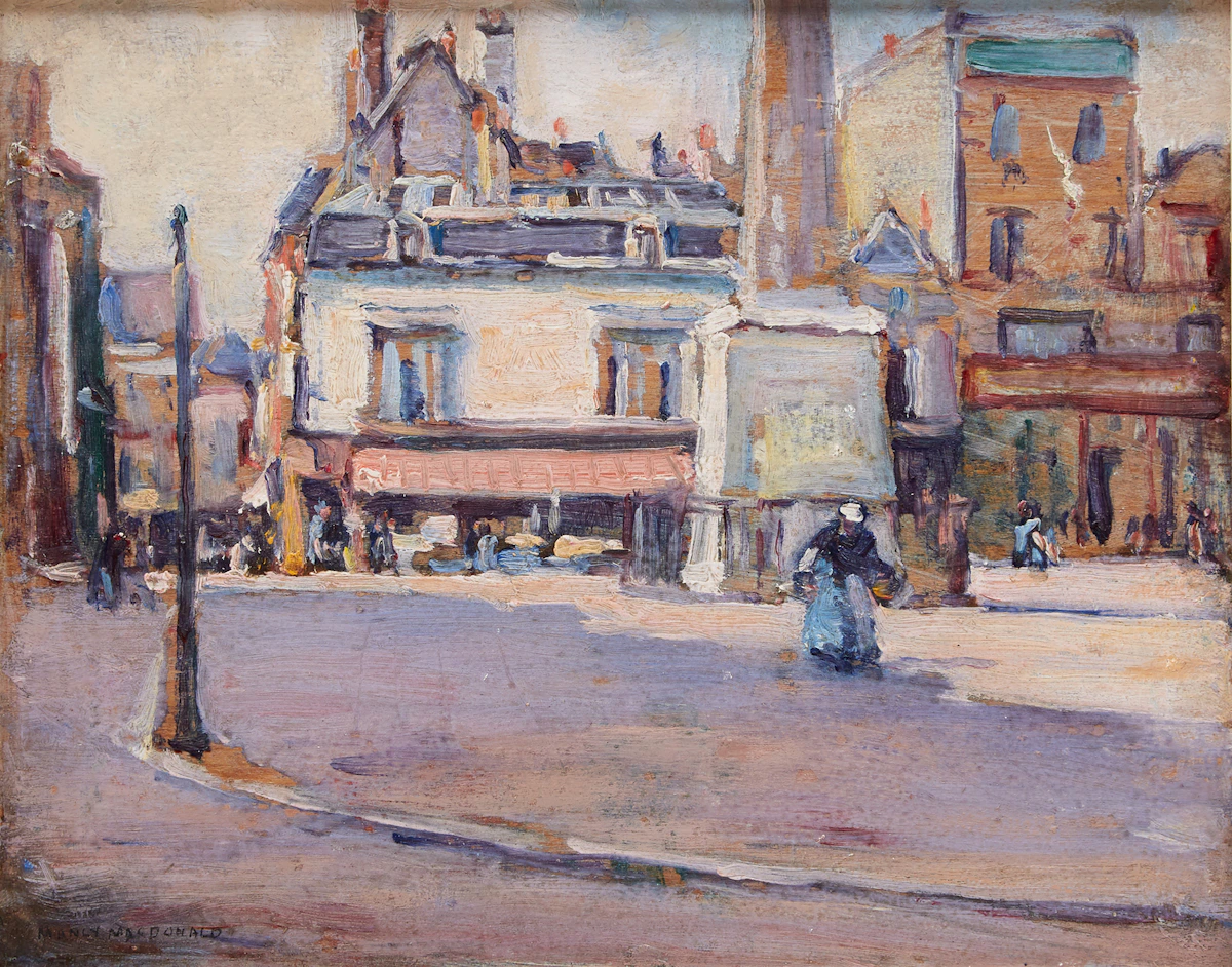 Manly Edward MacDonald, Sunday Morning, French Village, oil on board