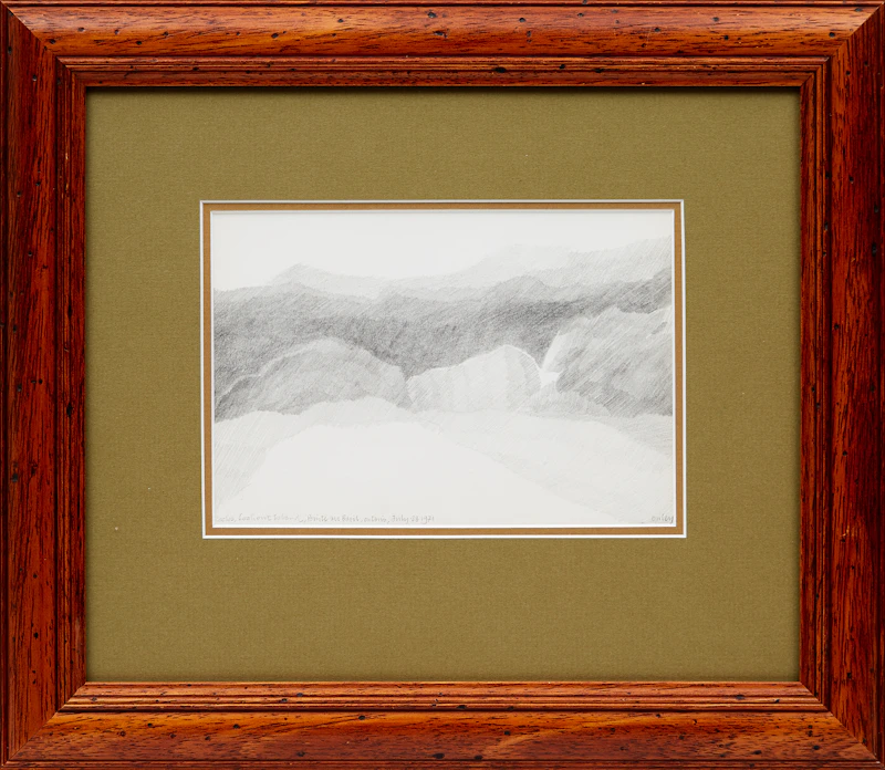 Toni Onley, Rocks, Lookout Island, Pointe au Baril, Ontario, pencil drawing, 1971 - view 2