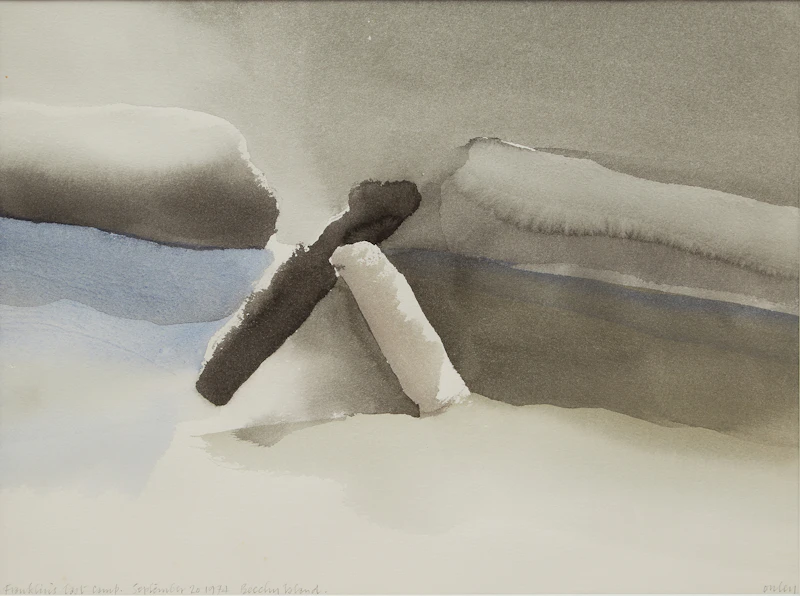 Toni Onley, Franklin’s Last Camp, Beachy Island, watercolour, 1974 - view 1