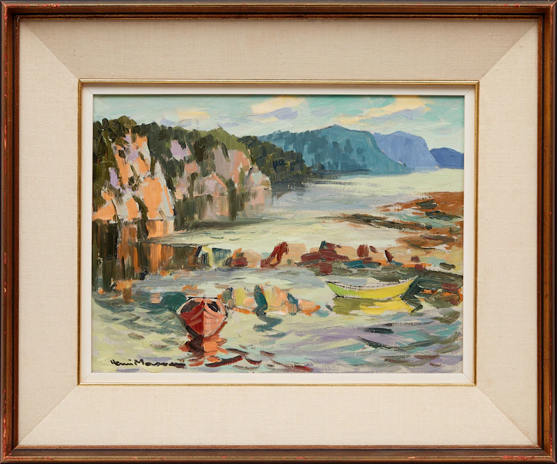 Henri Leopold Masson, Boats on the Shore, oil on board - view 3