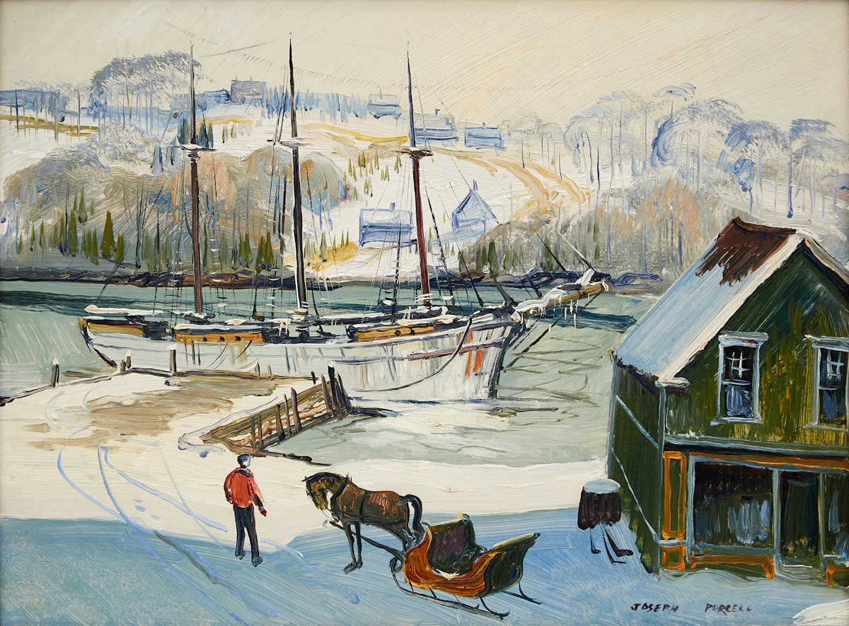 Joseph Purcell, Home Port, Lunnenburg, N.S., oil on board