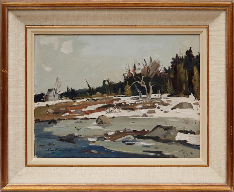 George Lorne Holland Bouchard, Spring Pond, Country of Two Mountains, Prov. of Quebec, oil on board, 1966 - view 2