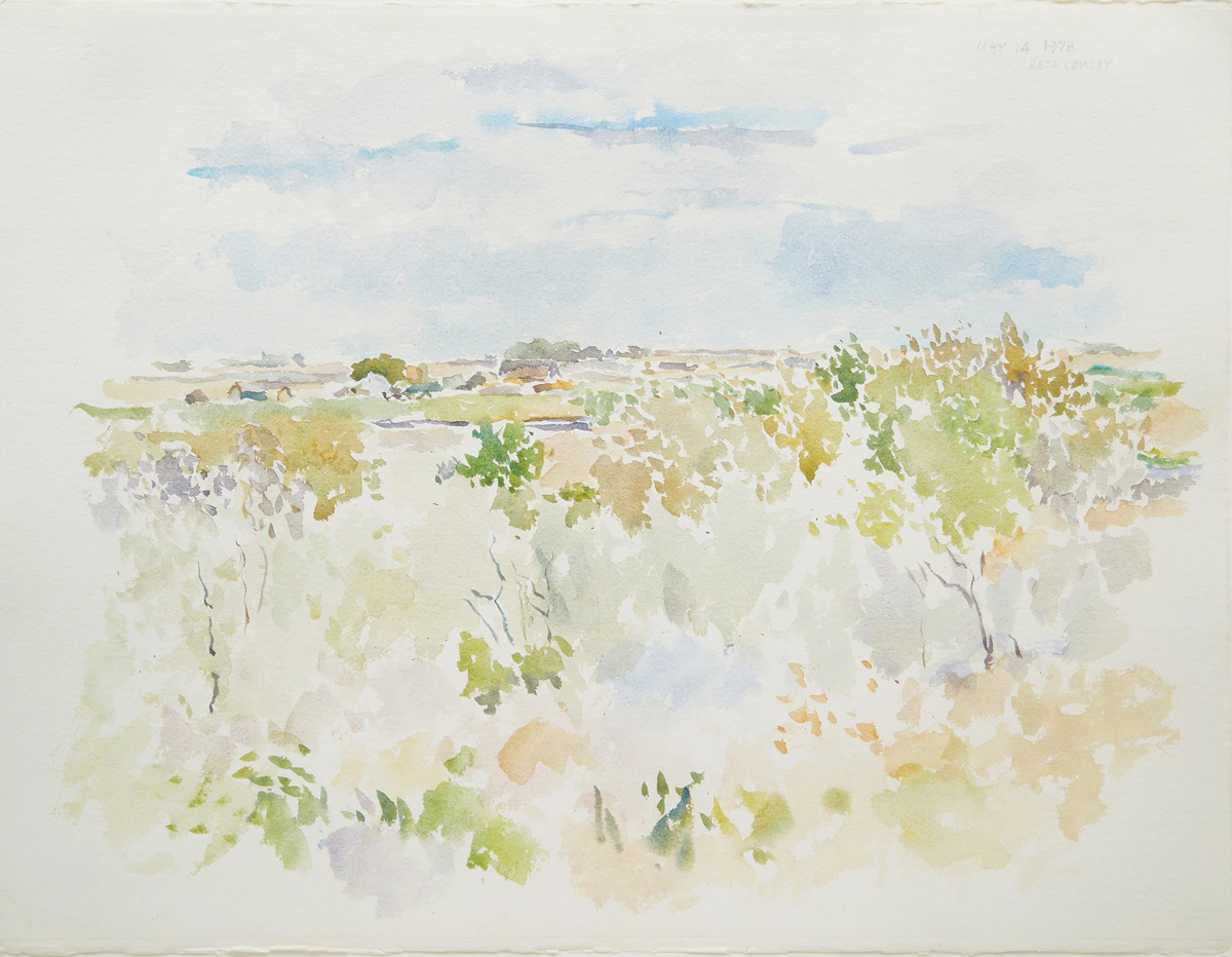 Reta Madeline Cowley, Spring Landscape, watercolour, 1978