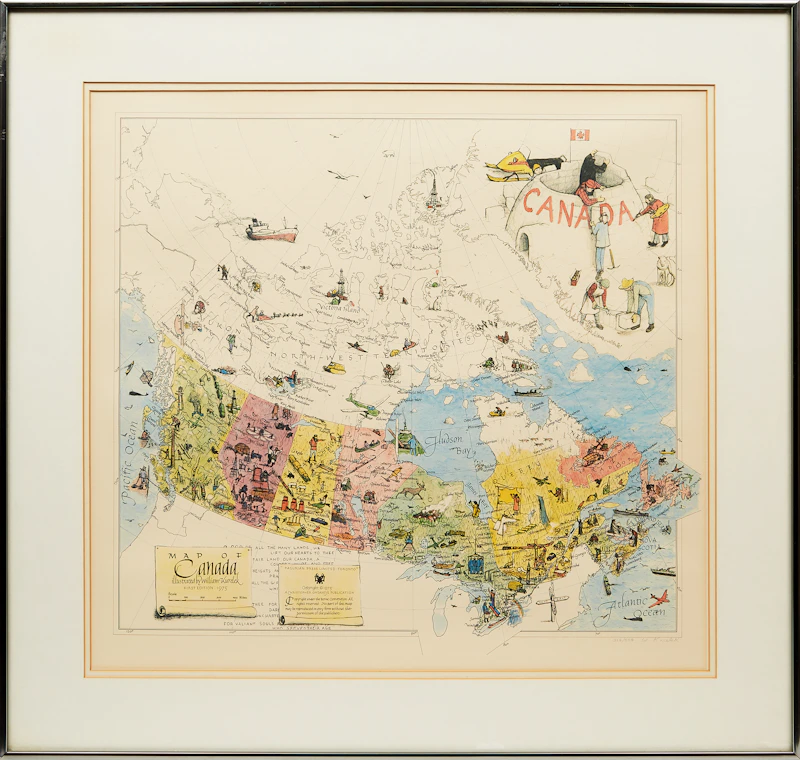William Kurelek, Map of Canada, colour lithograph - view 2