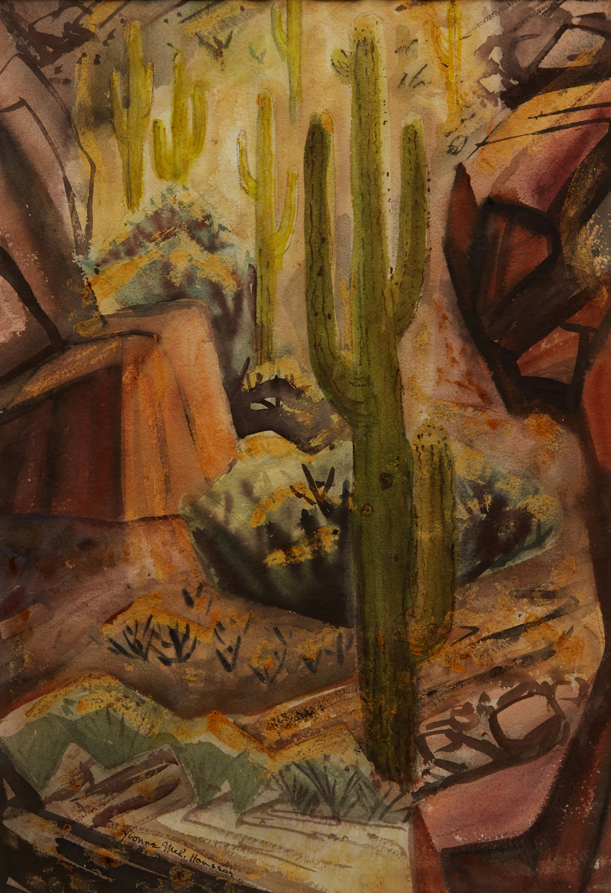 Yvonne McKague Housser, The Sunny Canyon, watercolour on paper