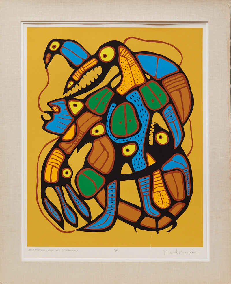 Norval Morrisseau, Metamorphosis- Man into Thunderbird, colour print on arches rag paper - view 2