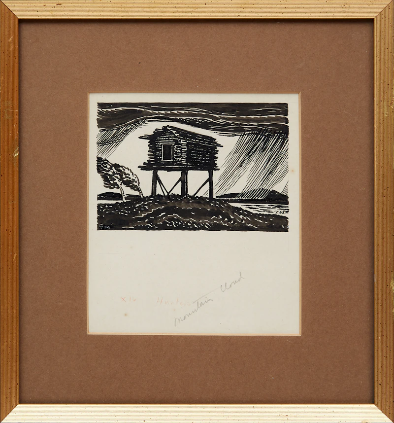 Thoreau MacDonald, Cottage; Summer; A Dream (from “Mountain Cloud”), three ink drawing - view 2