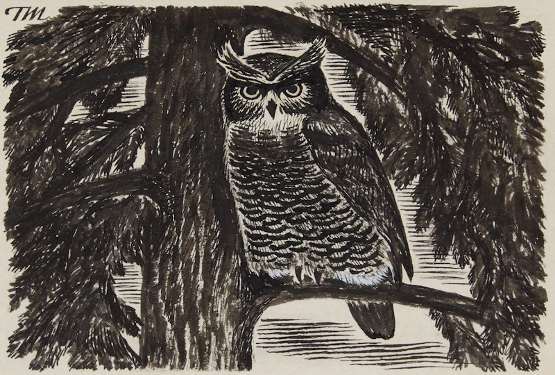 Thoreau MacDonald, Cottage; Summer; A Dream (from “Mountain Cloud”), three ink drawing - view 7