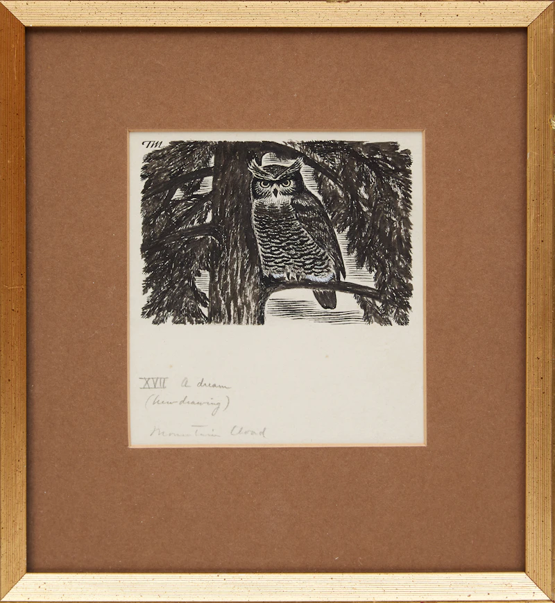 Thoreau MacDonald, Cottage; Summer; A Dream (from “Mountain Cloud”), three ink drawing - view 8