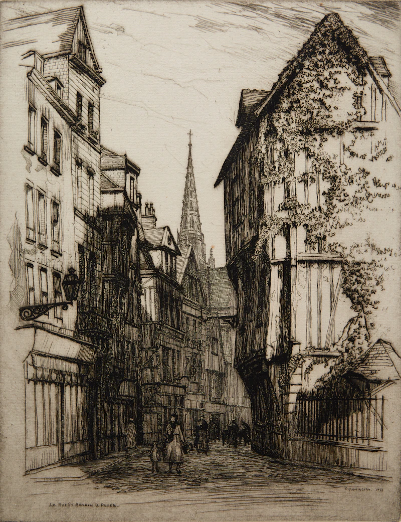 Caroline Helena Armington, Rue De L’Arc Constantine; La Rue St. Romain A Rouen, pair of etchings - view 3