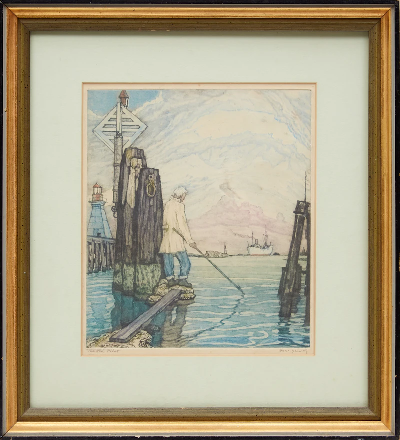 Nicholas Hornyansky, The Old Pilot, aquatint - view 2