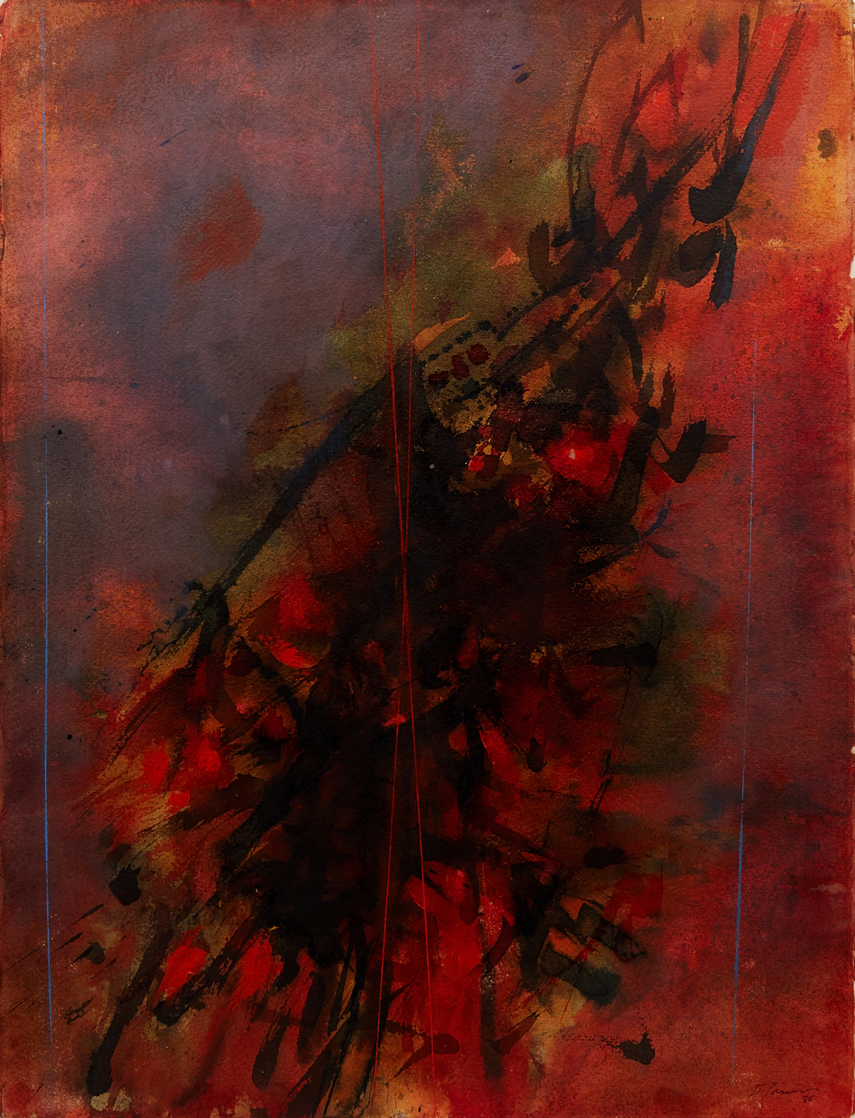 Donald Jarvis, Abstraction, coloured in on paper, 1986