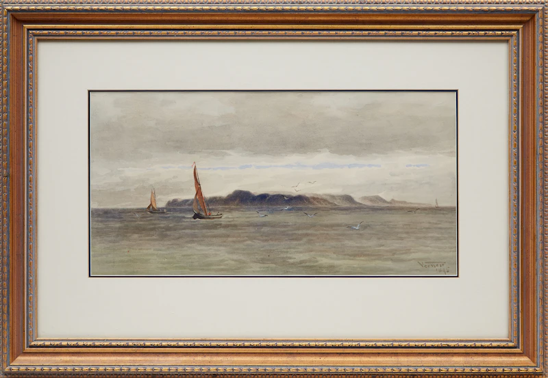 Frederick Arthur Verner, Coastal Scene, watercolour, 1895 - view 2