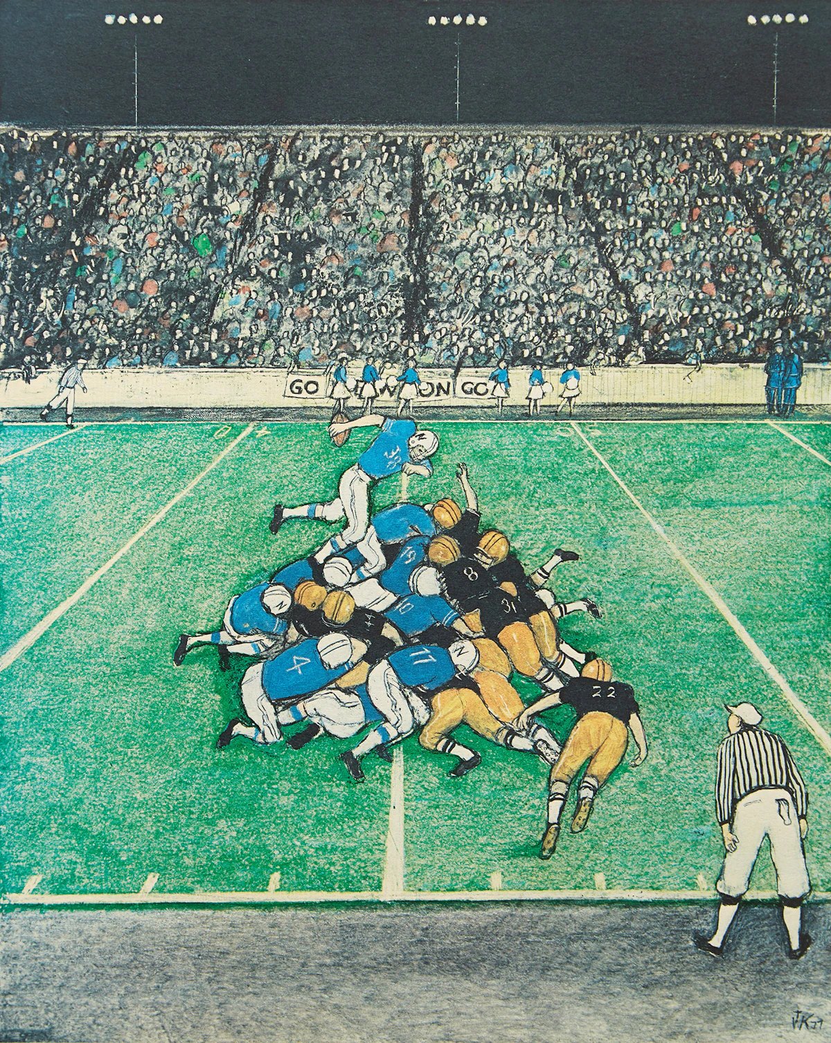 William Kurelek, Football, colour lithograph