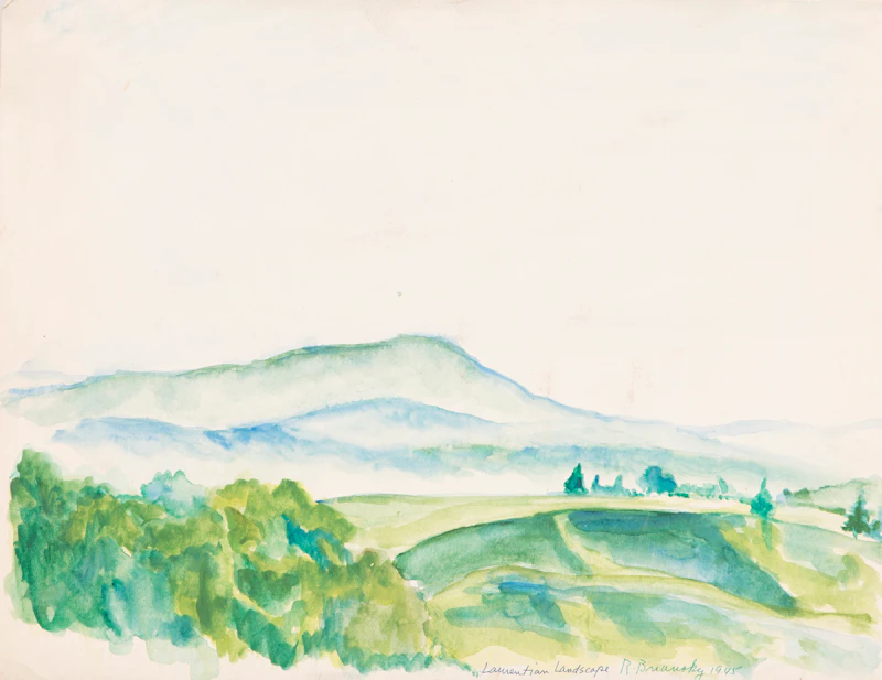 Rita Briansky, Green Apples; Laurentian Landscape, watercolours on paper (2) - view 2