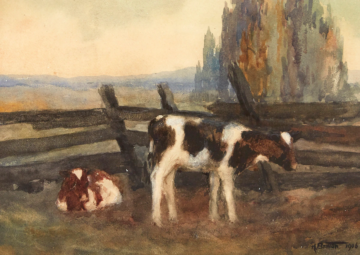 Harry Britton, Canadian Farm, watercolour, 1906
