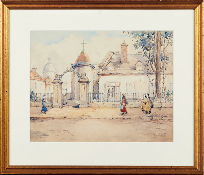 Paul Archibald Caron, Montreal Street Scene, watercolour - view 2