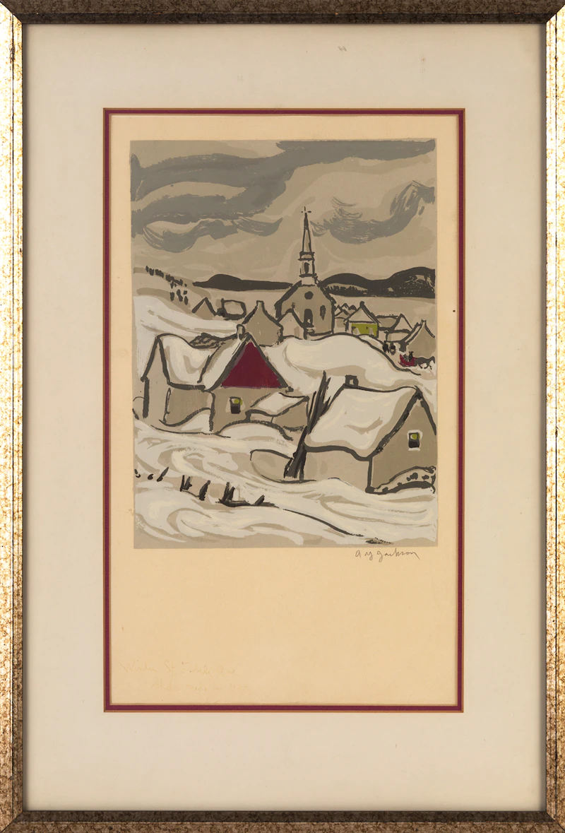 Alexander Young Jackson, Landscape with Fence; St Fidele in Winter, two prints - view 2