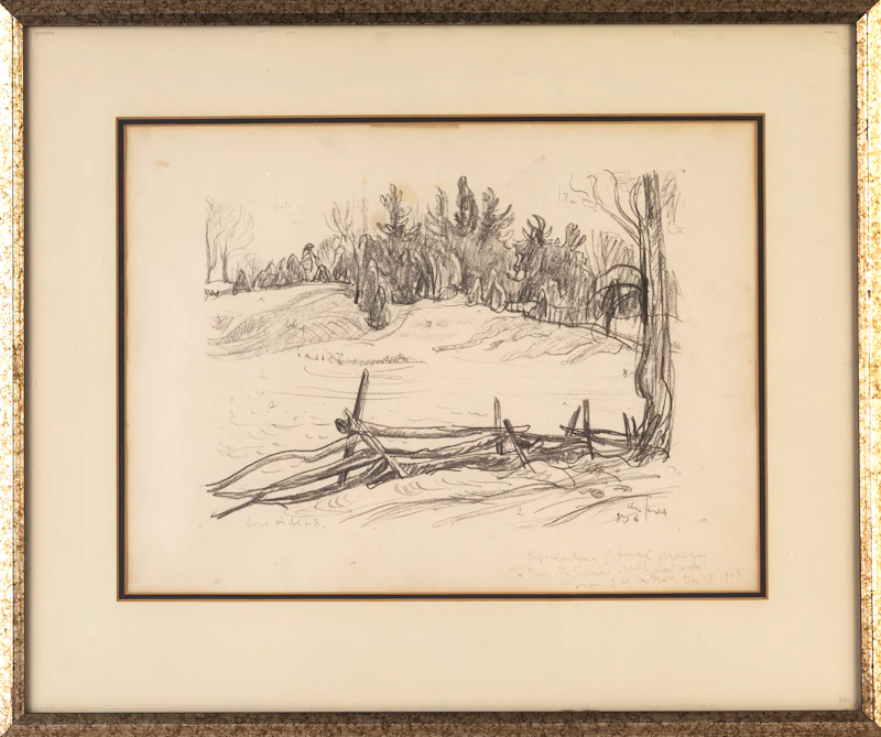Alexander Young Jackson, Landscape with Fence; St Fidele in Winter, two prints - view 5