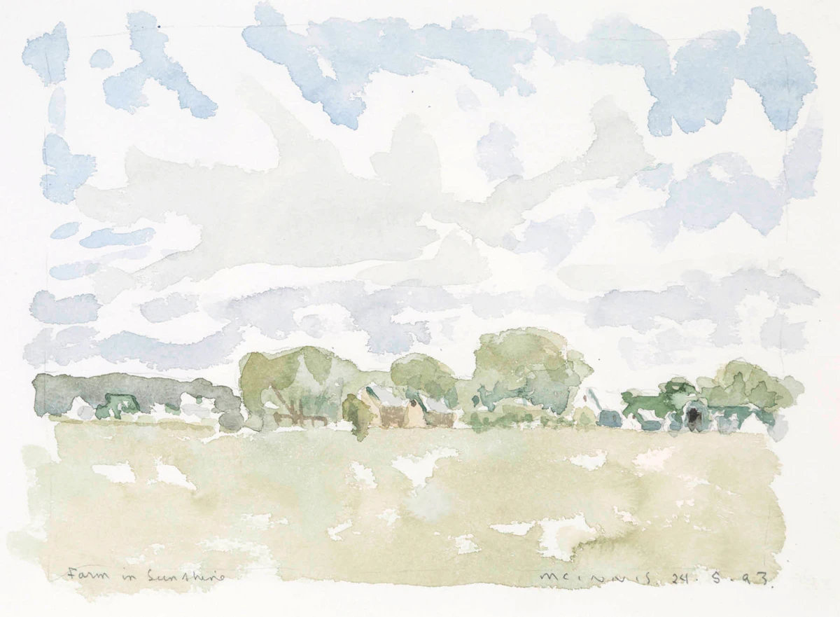 Robert Francis Michael McInnis, Farm in Sunshine, watercolour