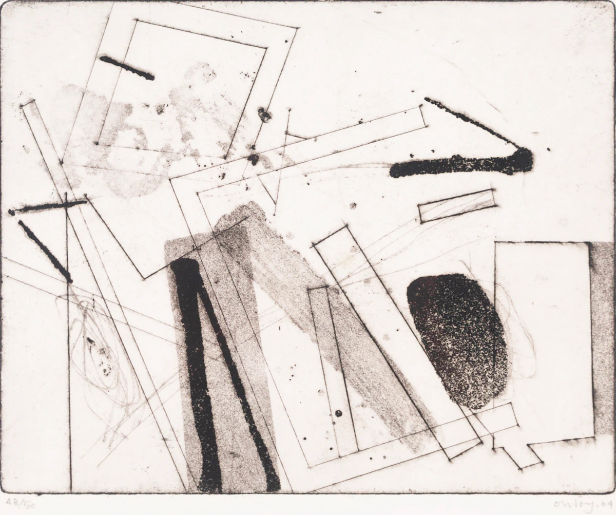Toni Onley, Abstraction, etching, 1964