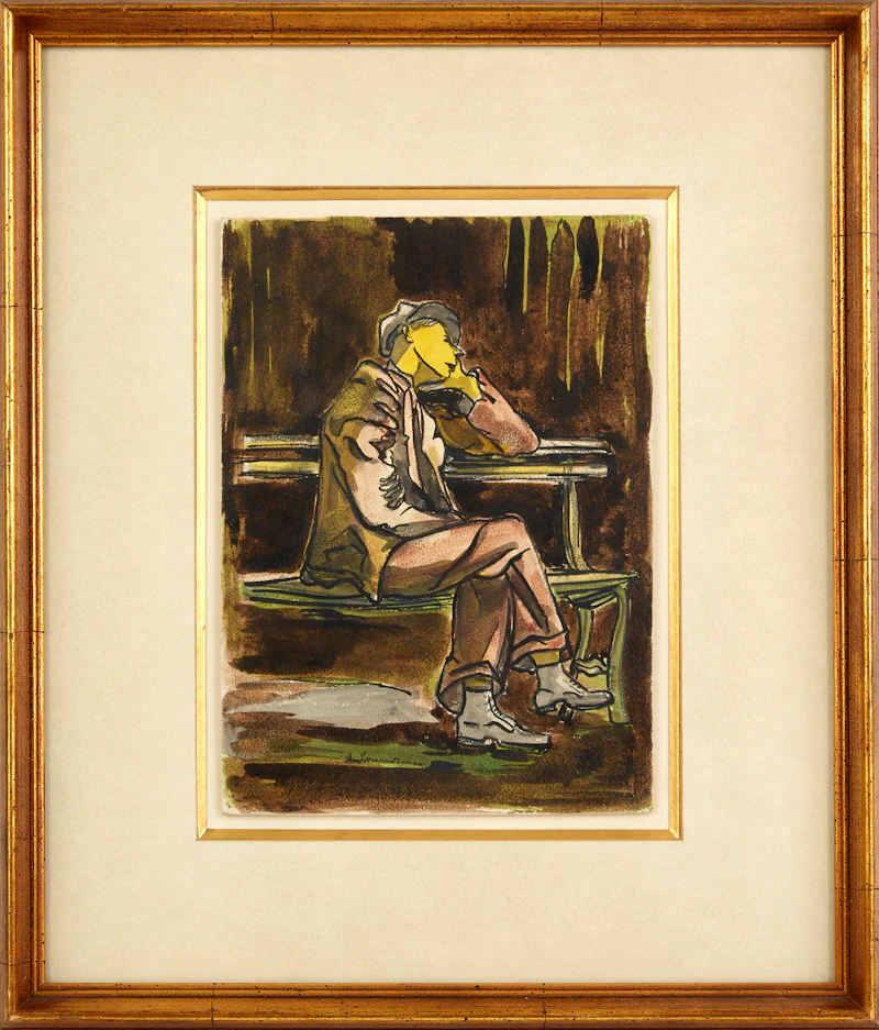Fritz Brandtner, The Other Side of Life (Depression Years), watercolour on card, 1938 - view 2