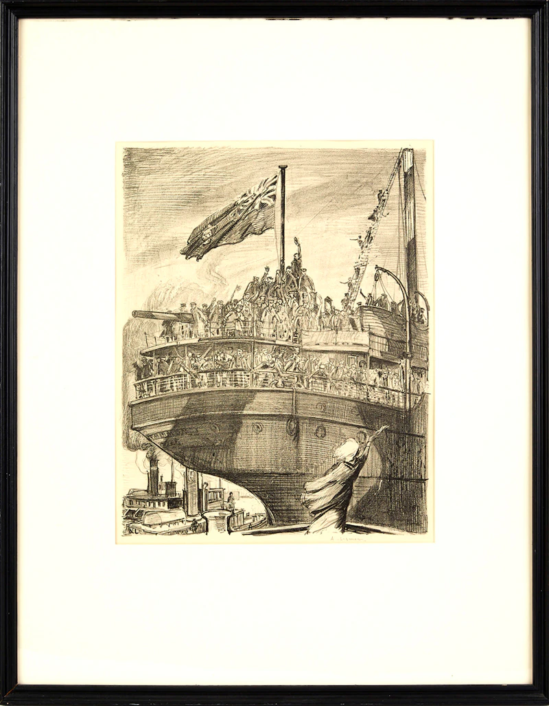 Arthur Lismer, Departure of a Troop Ship 1918-1919, lithograph, 1918/1919 - view 2