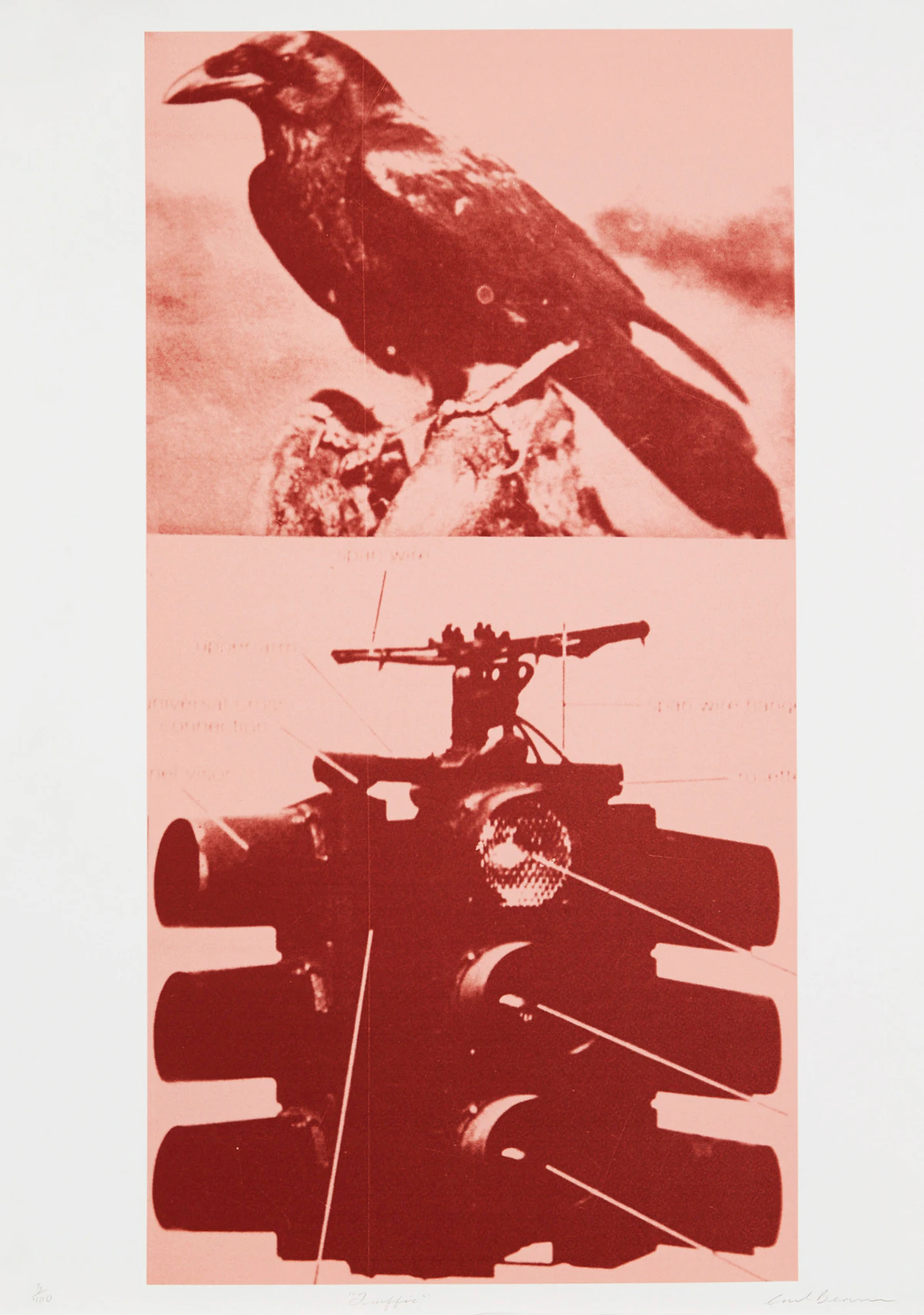 Carl Beam, Traffic, colour silkscreen