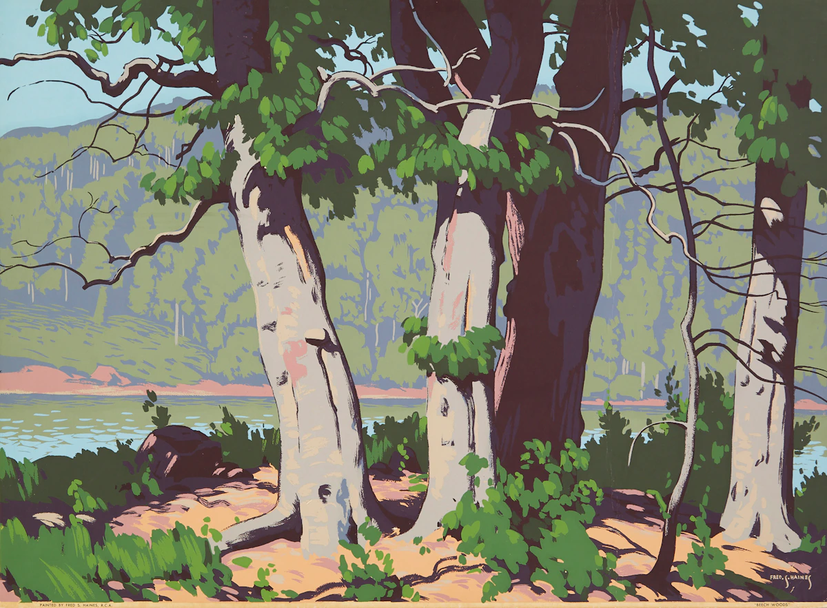 Frederick Stanley Haines, Beech Wood, Sampson Matthews silkscreen