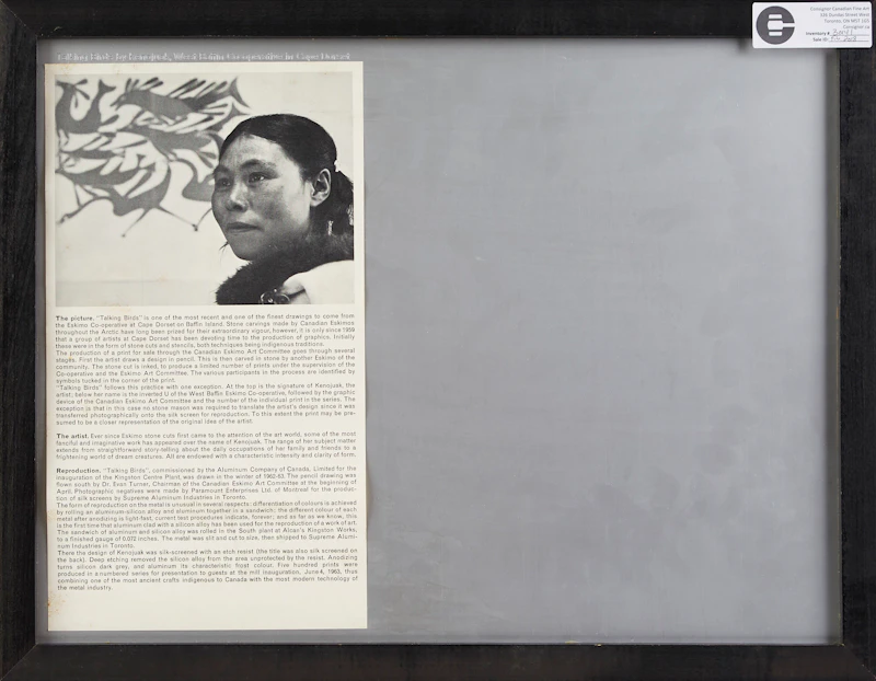 Kenojuak Ashevak, Talking Birds, etching on aluminum, 1963 - view 3