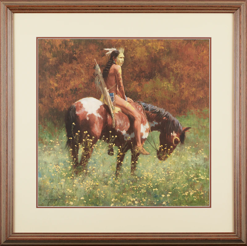 Howard Terpning, To Capture Enemy Horses, colour screenprint, 1995 - view 2
