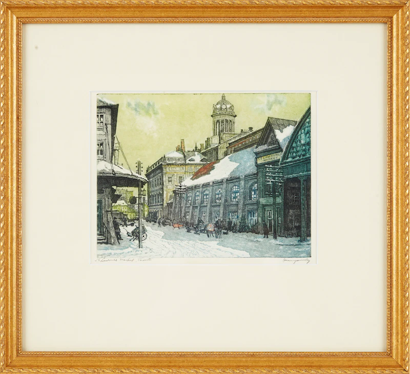 Nicholas Hornyansky, St. Lawrence Market, Toronto, aquatint in colours - view 2