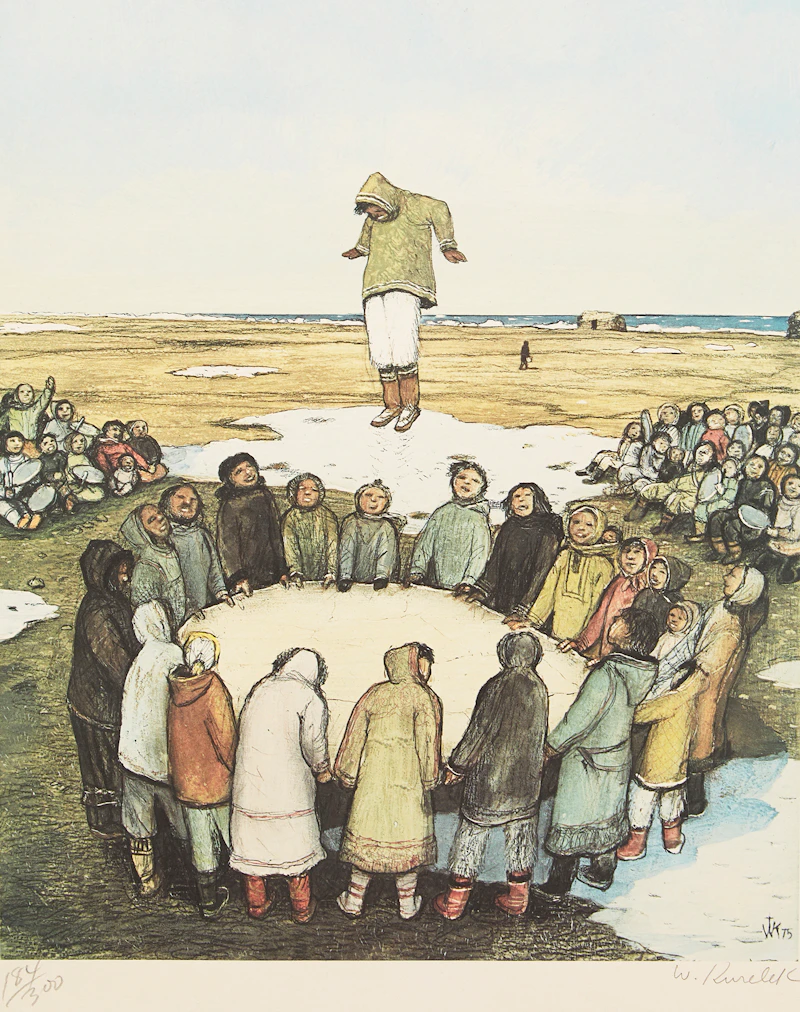 William Kurelek, Sky Tossing, colour lithograph - view 2