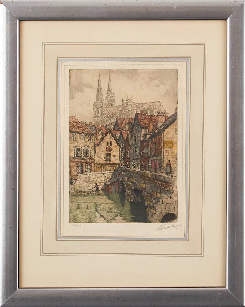 Unknown 19th Century Artist, Rue de la Bourge, colour aquatint - view 2