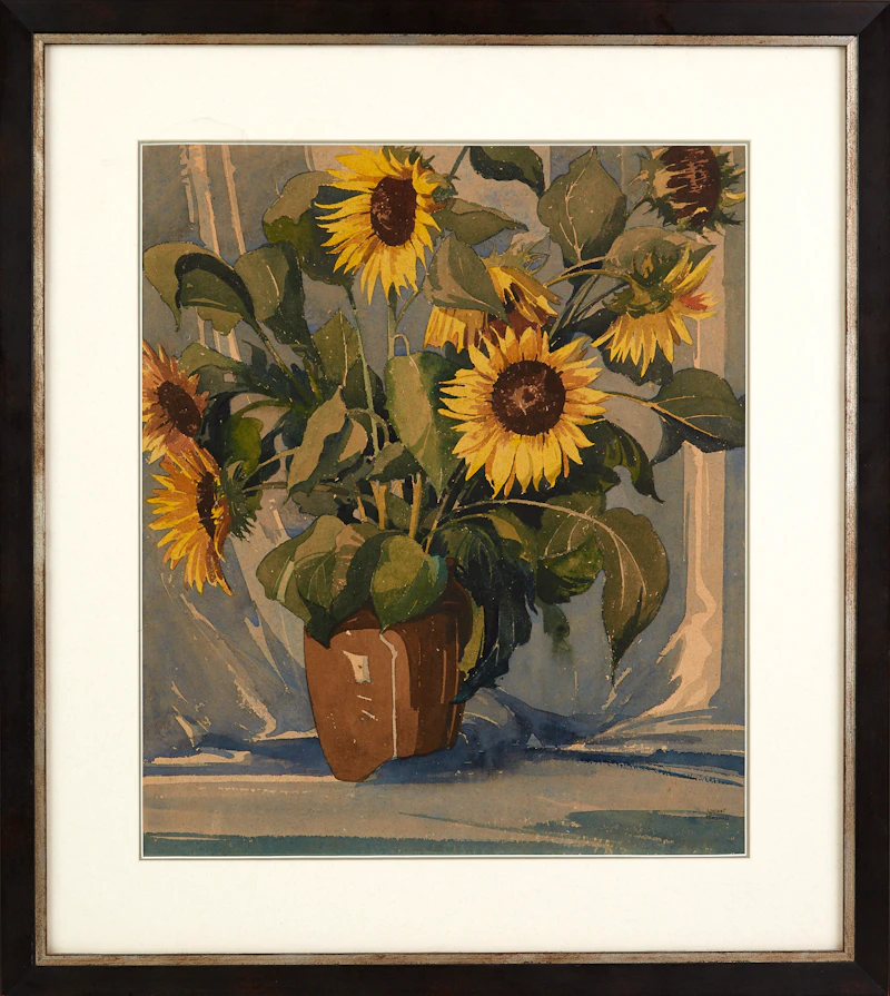 William Garnet Hazard, Still Life of Sun Flowers, watercolour - view 2