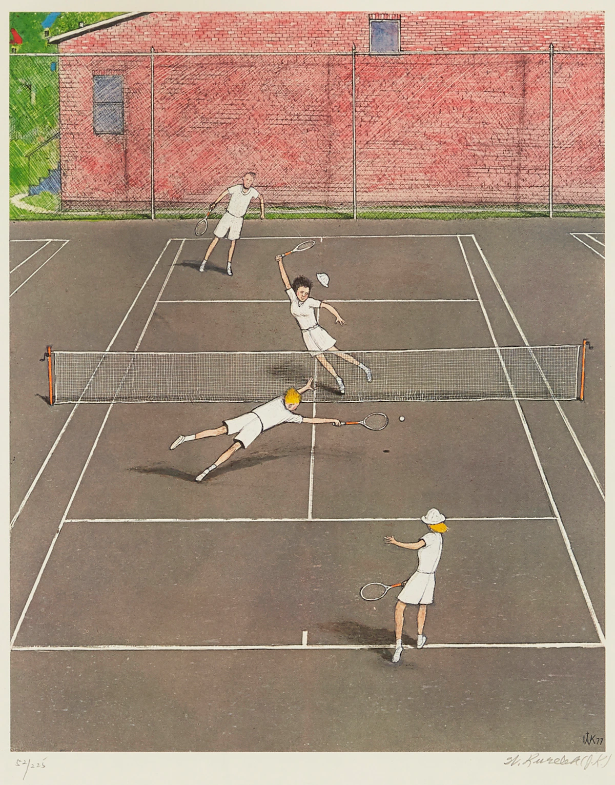 William Kurelek, The Slam, colour lithograph, 1977