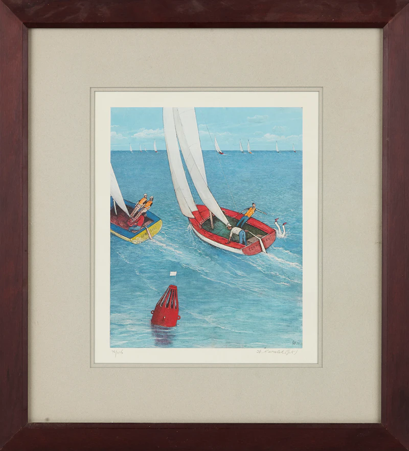 William Kurelek, Sailing, colour lithograph, 1977 - view 2