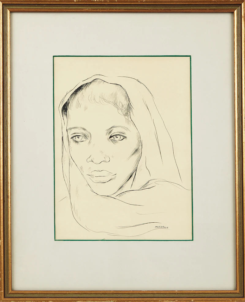 Louis Muhlstock, Untitled (Portrait), drawing - view 2