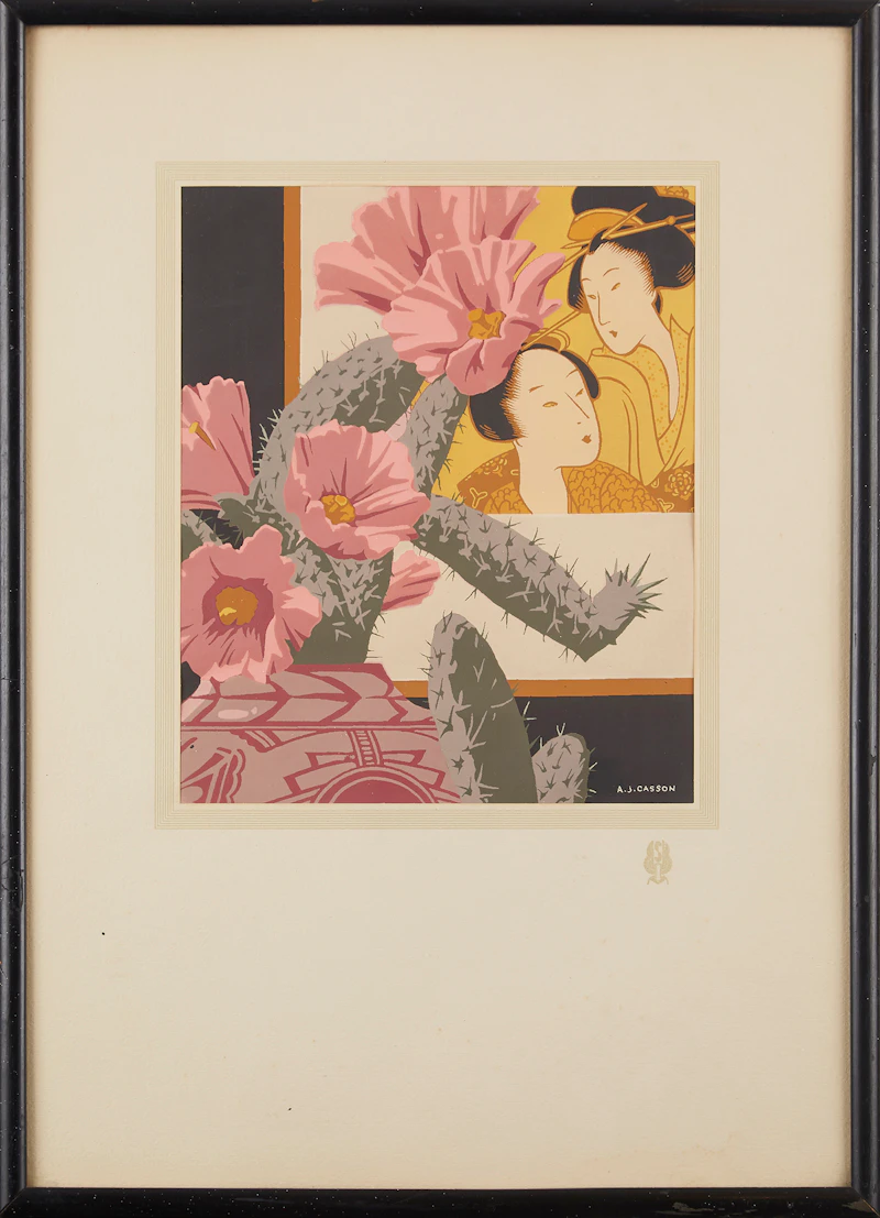Alfred Joseph Casson, Still Life with Flowering Cactus, silkscreen - view 2