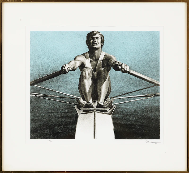 Kenneth Danby, The Sculler, colour serigraph, 1976 - view 2