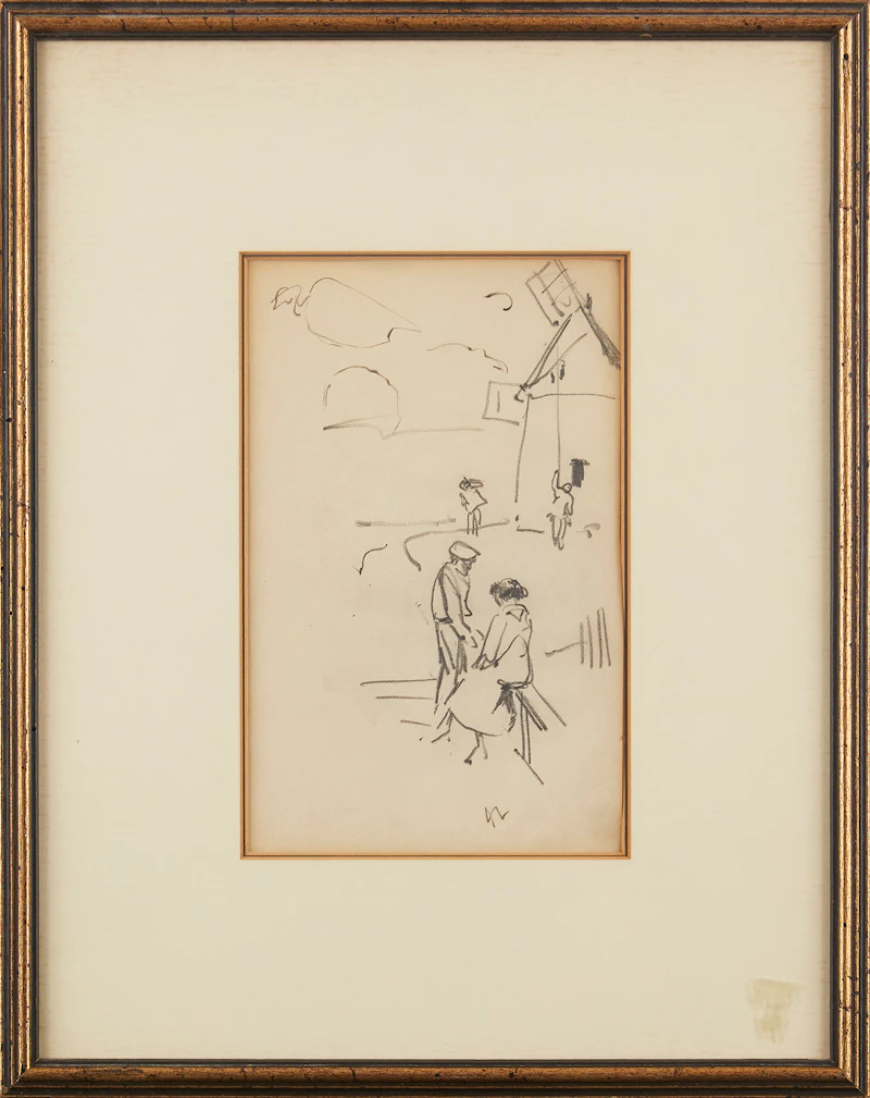 Arthur Lismer, Figure Study with Windmill, graphite drawing - view 2