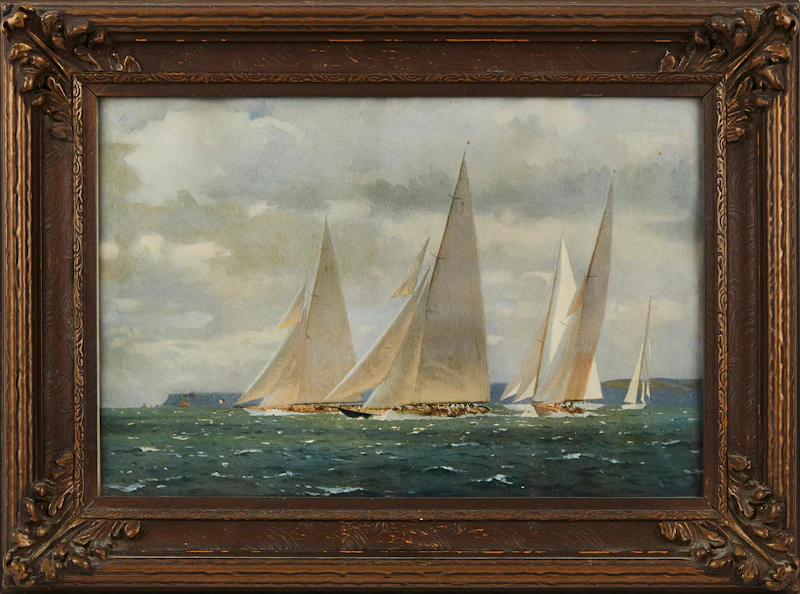 Norman Wilkinson, H.M.Y. Britannia Racing at Tor Bay, photolithograph reproduction - view 2