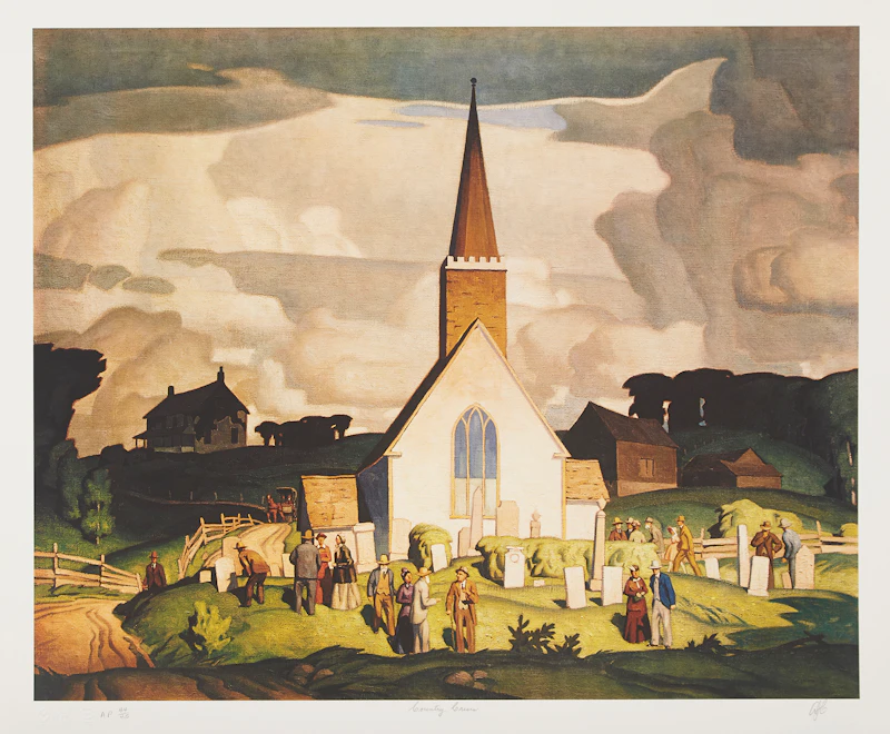 Alfred Joseph Casson, Picnic Island; March Day; Country Crisis