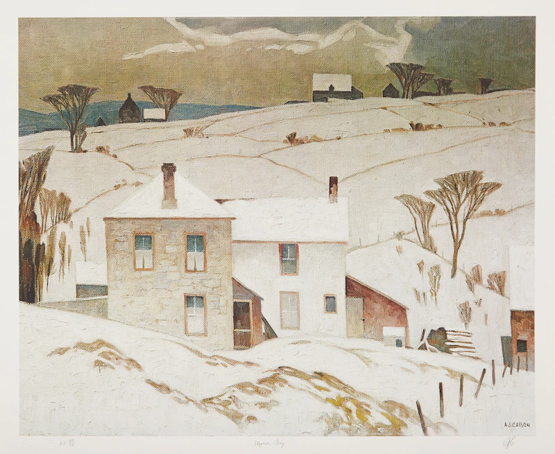 Alfred Joseph Casson, Picnic Island; March Day; Country Crisis, three colour serigraphs - view 2